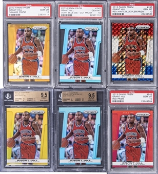 2013 Panini Prizm #245 Grant Hill Rainbow Collection (6 Total Cards) Including Red, Gold, Light Blue & Orange Prizms - All BGS/PSA 9 Or Higher!